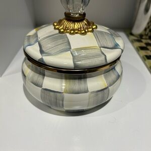 Mackenzie Childs Sterling Check Squashed Pot